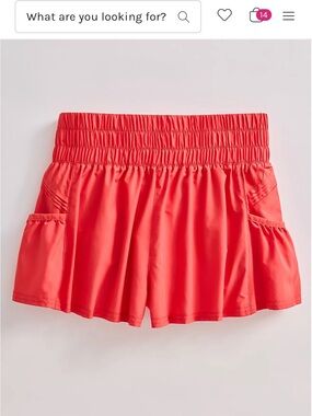 FP Movement Get Your Flirt On Shorts in Grapefruit Crush, size XL
